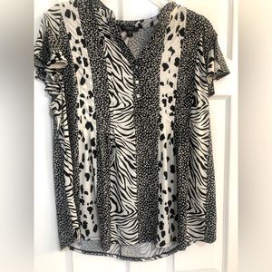 Black and white animal print tunic